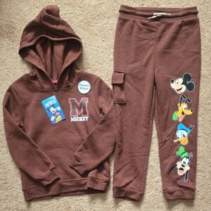 Disney Mickey Mouse Clubhouse 5T Hooded Sweat Shirt And Pants Set NEW